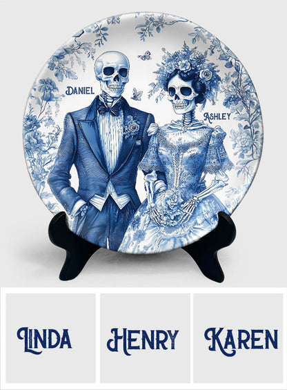 Couple Skull - Personalized Couple Ceramic Plate