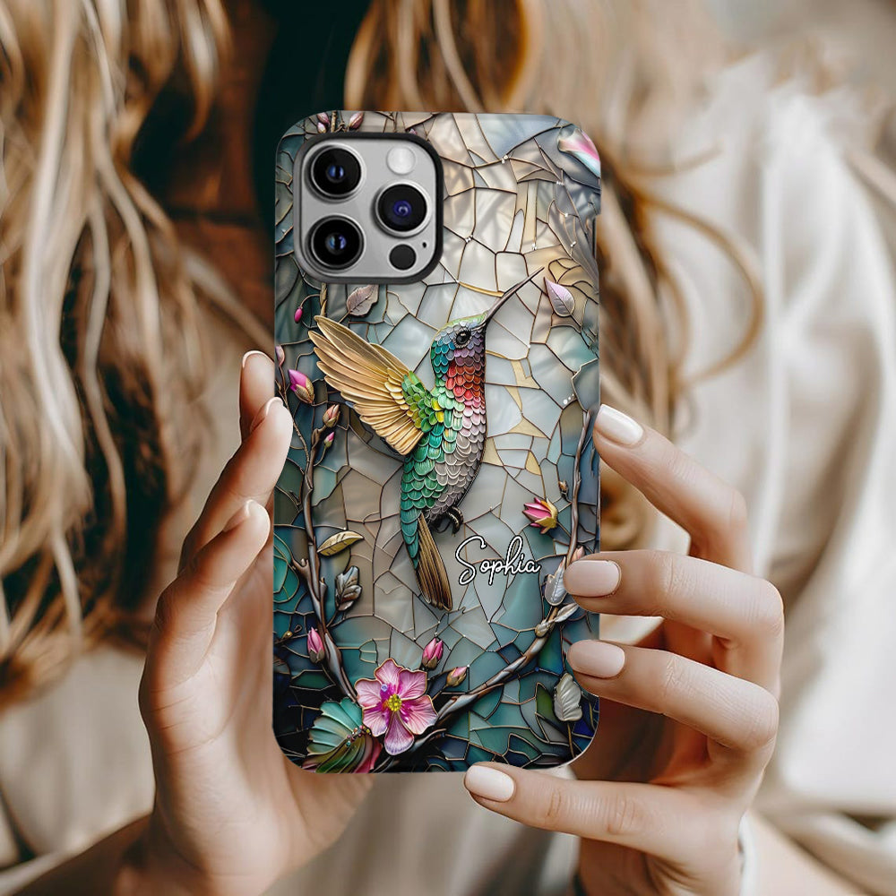 Personalized Artistic Hummingbird Full Print Phone Case