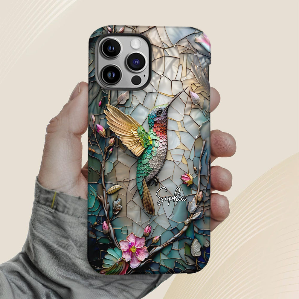 Personalized Artistic Hummingbird Full Print Phone Case