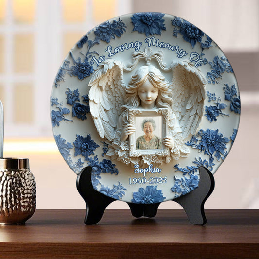 Angel Wings - Personalized Memorial Ceramic Plate