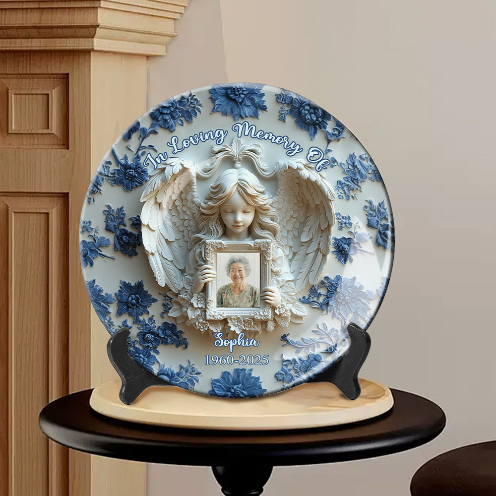 Angel Wings - Personalized Memorial Ceramic Plate