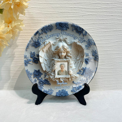 Angel Wings - Personalized Memorial Ceramic Plate