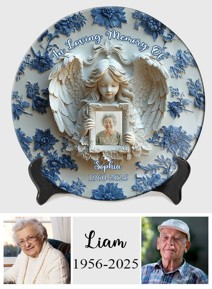 Angel Wings - Personalized Memorial Ceramic Plate