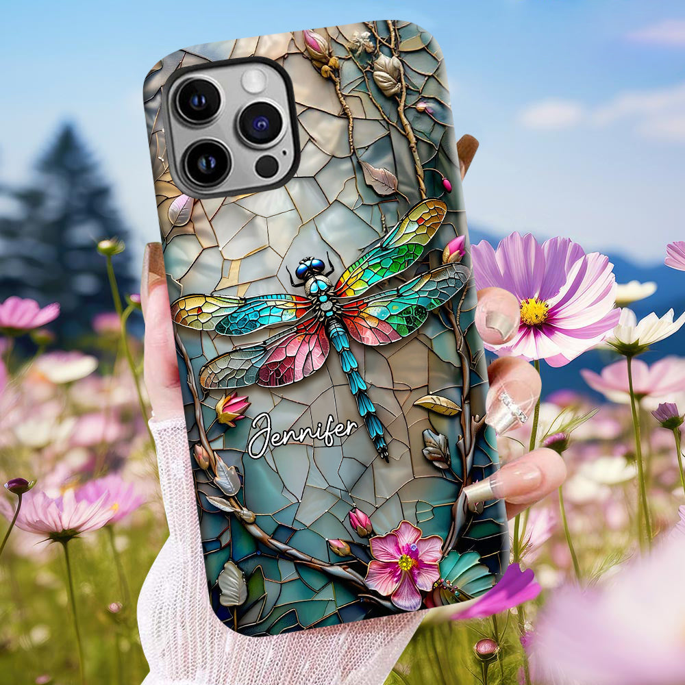 Beautiful Flower Dragonfly - Personalized Dragonfly Full Print Phone Case