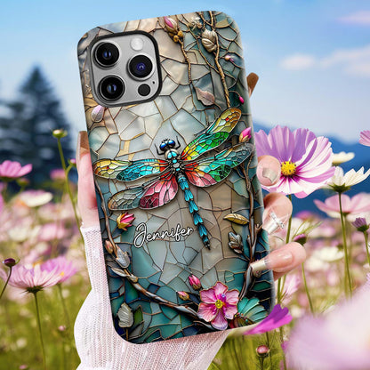 Beautiful Flower Dragonfly - Personalized Dragonfly Full Print Phone Case