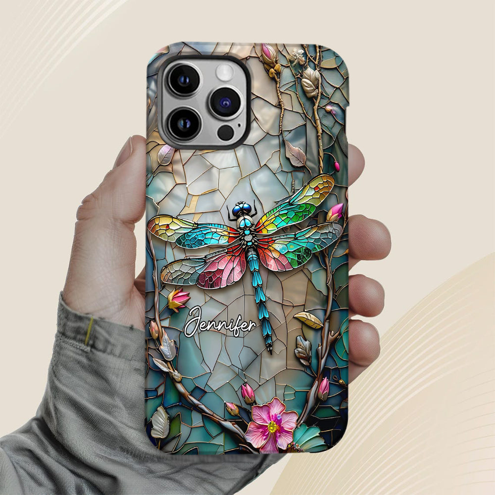 Beautiful Flower Dragonfly - Personalized Dragonfly Full Print Phone Case