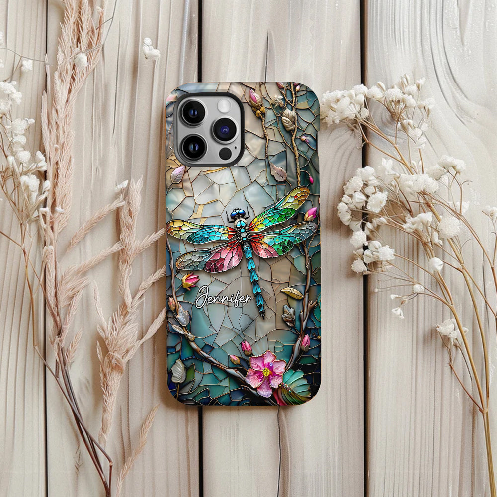 Beautiful Flower Dragonfly - Personalized Dragonfly Full Print Phone Case