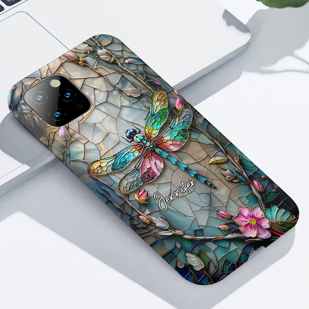 Beautiful Flower Dragonfly - Personalized Dragonfly Full Print Phone Case