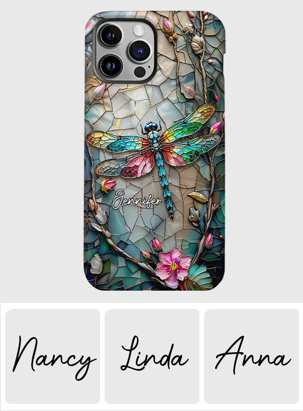 Beautiful Flower Dragonfly - Personalized Dragonfly Full Print Phone Case