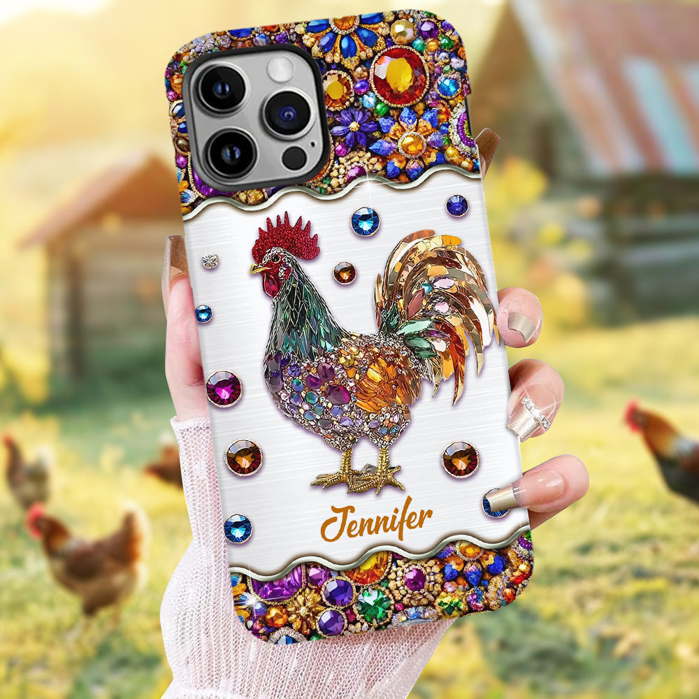 Sparkle Rooster - Personalized Chicken Full Print Phone Case