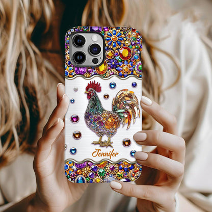 Sparkle Rooster - Personalized Chicken Full Print Phone Case