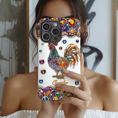 Sparkle Rooster - Personalized Chicken Full Print Phone Case