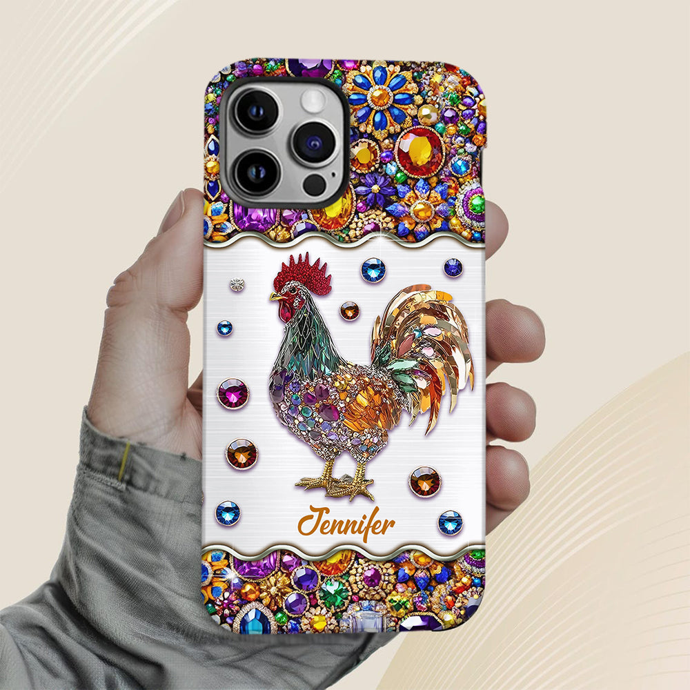 Sparkle Rooster - Personalized Chicken Full Print Phone Case