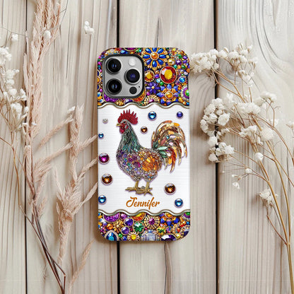 Sparkle Rooster - Personalized Chicken Full Print Phone Case