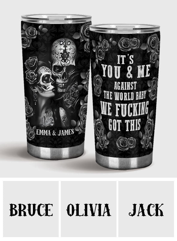 It's You & Me - Personalized Skull Couple Tumbler