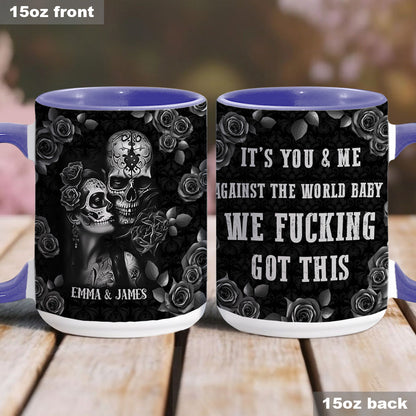 It's You And Me - Personalized Skull Accent Mug