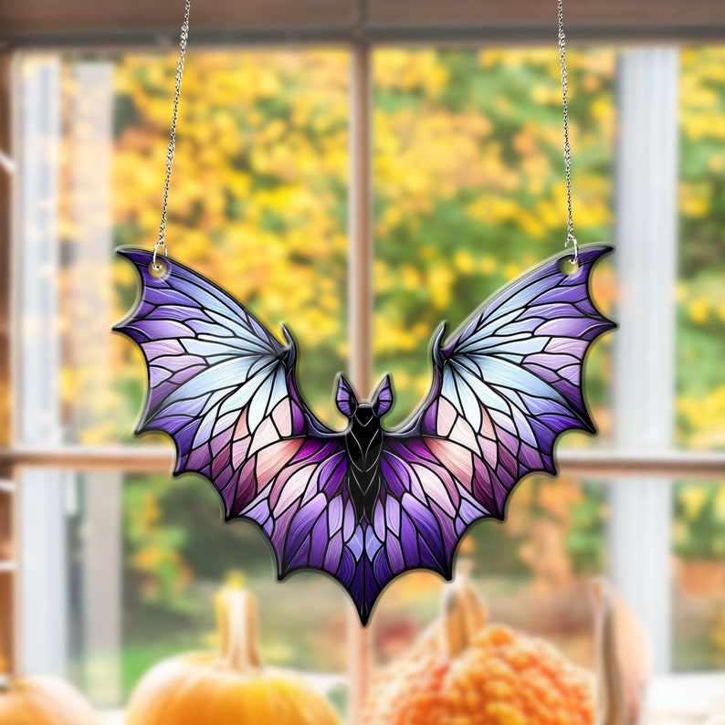 Bat Acrylic Window Hanging Suncatcher Ornament Halloween Window Hanging Suncatcher Ornament 