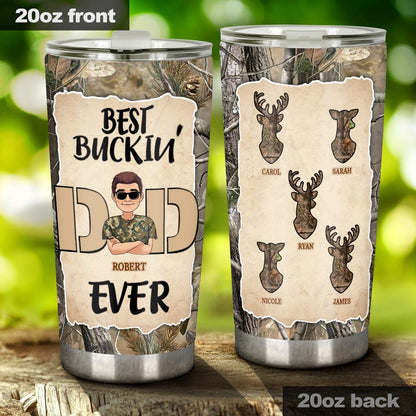 Best Buckin' Dad Ever - Personalized Father Tumbler