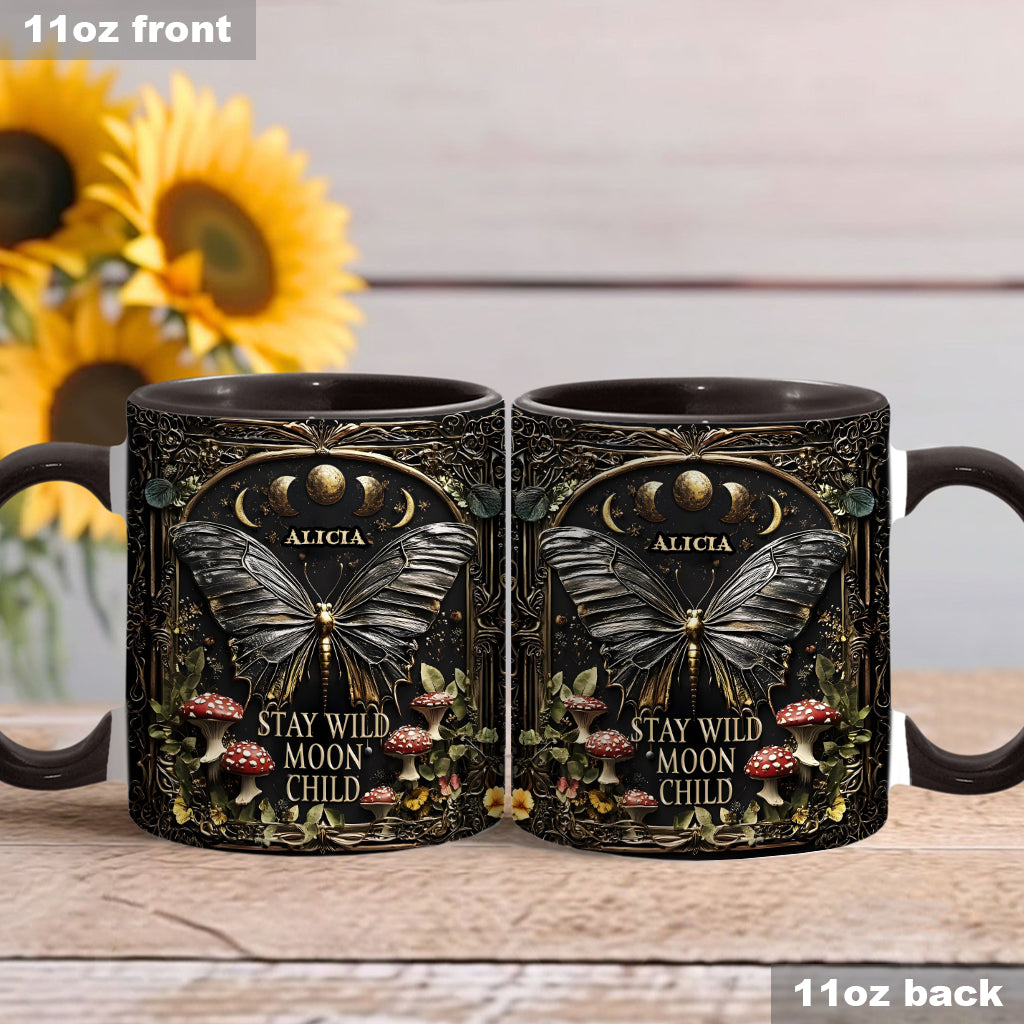 Stay Wild Moon Child - Personalized Hippie Accent Mug