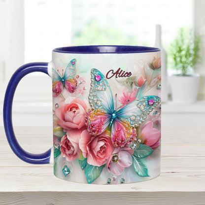 Beautiful Butterfly - Personalized Butterfly Accent Mug