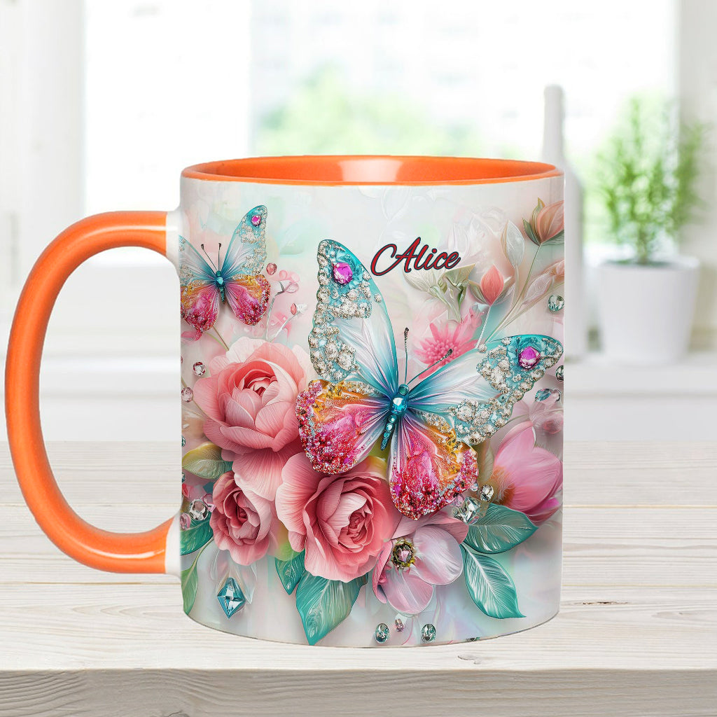 Beautiful Butterfly - Personalized Butterfly Accent Mug