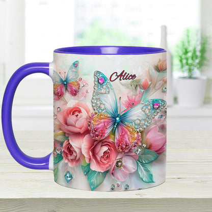 Beautiful Butterfly - Personalized Butterfly Accent Mug