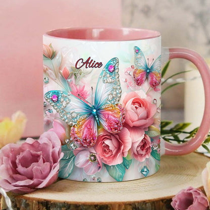 Beautiful Butterfly - Personalized Butterfly Accent Mug