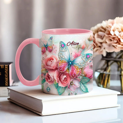 Beautiful Butterfly - Personalized Butterfly Accent Mug