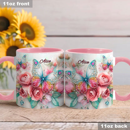 Beautiful Butterfly - Personalized Butterfly Accent Mug