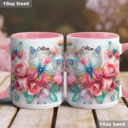 Beautiful Butterfly - Personalized Butterfly Accent Mug