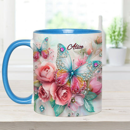 Beautiful Butterfly - Personalized Butterfly Accent Mug