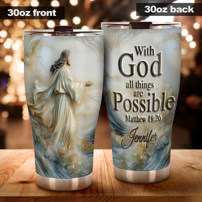 Everything Possible - Personalized Christian Tumbler