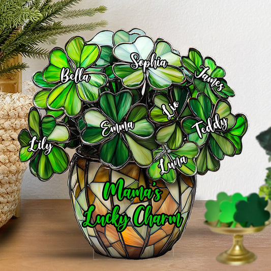 Lucky Mama - Personalized Mother's Day Custom Shaped Acrylic Plaque