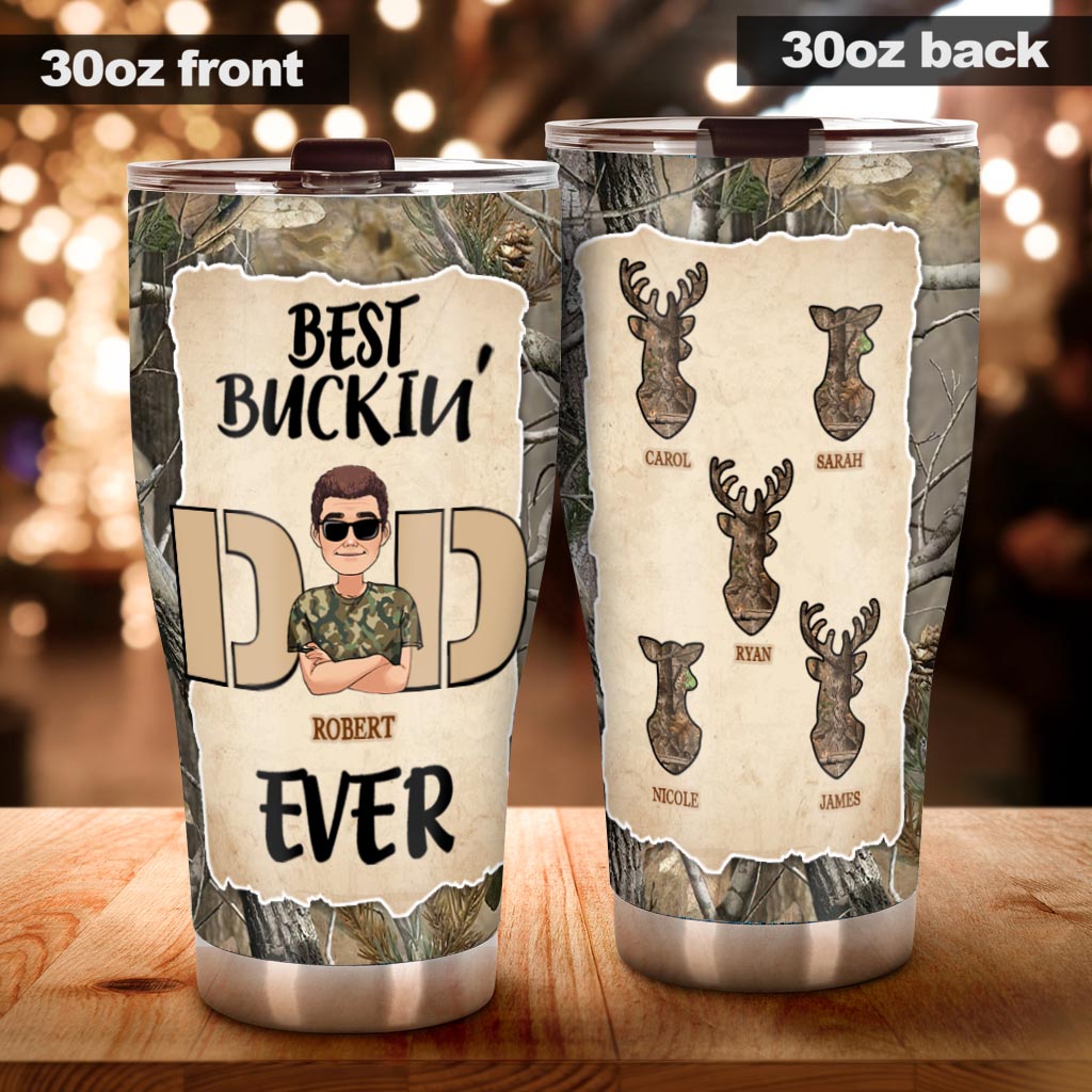 Best Buckin' Dad Ever - Personalized Father Tumbler