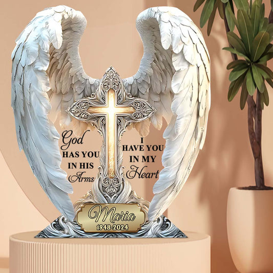 God Has You In His Arms - Personalized Memorial Custom Shaped Acrylic Plaque