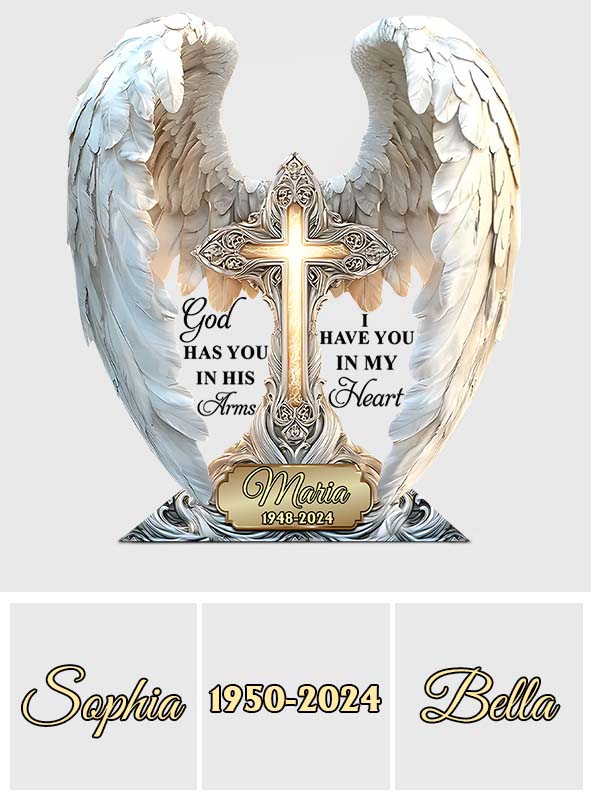 God Has You In His Arms - Personalized Memorial Custom Shaped Acrylic Plaque