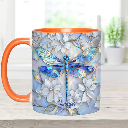 Vintage Dragonfly - Personalized Dragonfly Accent Mug