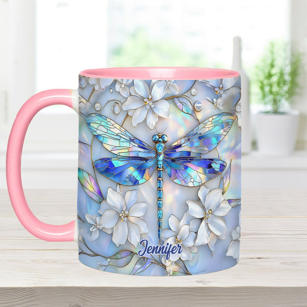 Vintage Dragonfly - Personalized Dragonfly Accent Mug