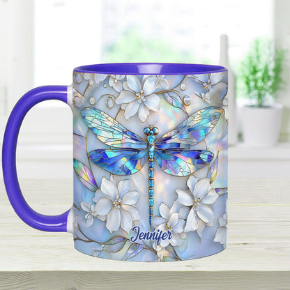 Vintage Dragonfly - Personalized Dragonfly Accent Mug