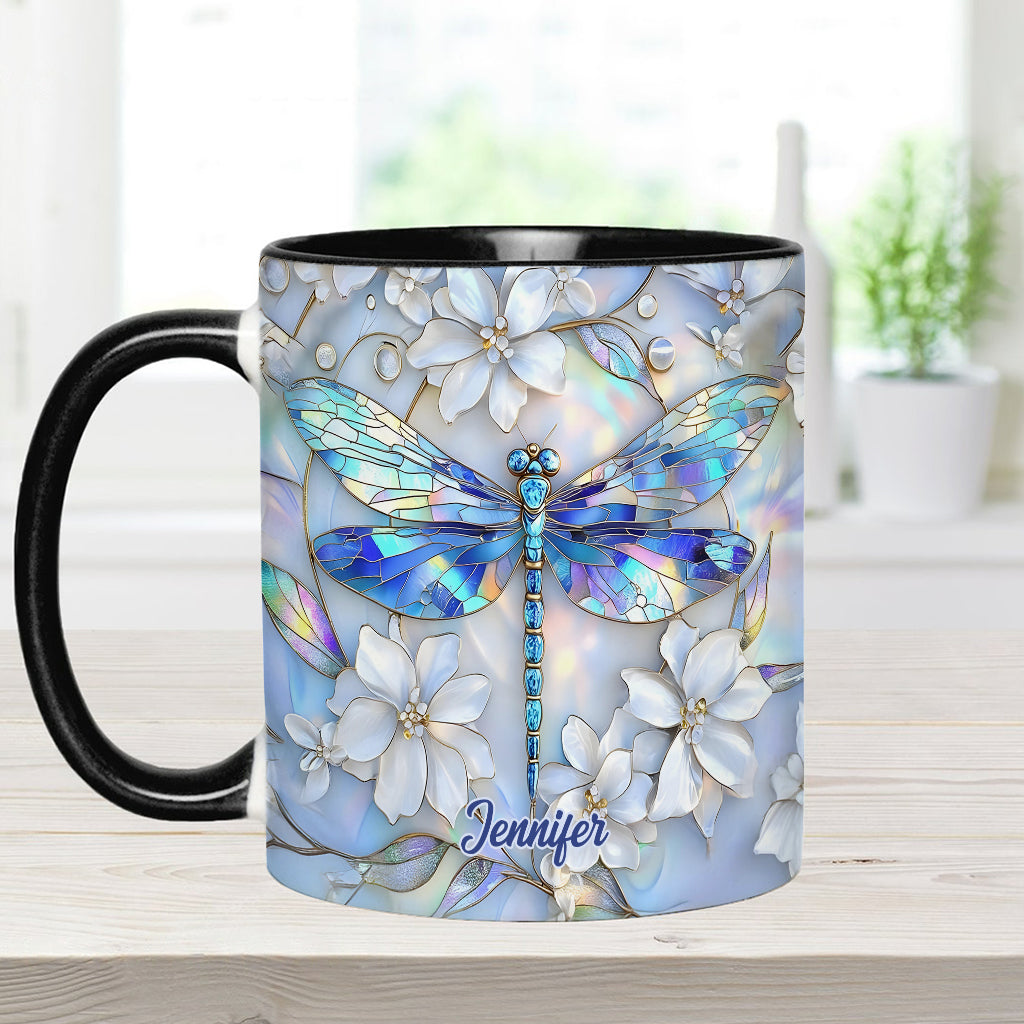 Vintage Dragonfly - Personalized Dragonfly Accent Mug