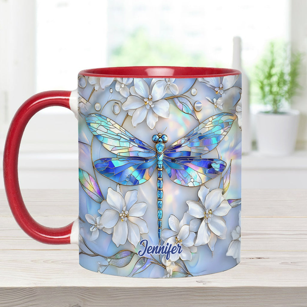 Vintage Dragonfly - Personalized Dragonfly Accent Mug