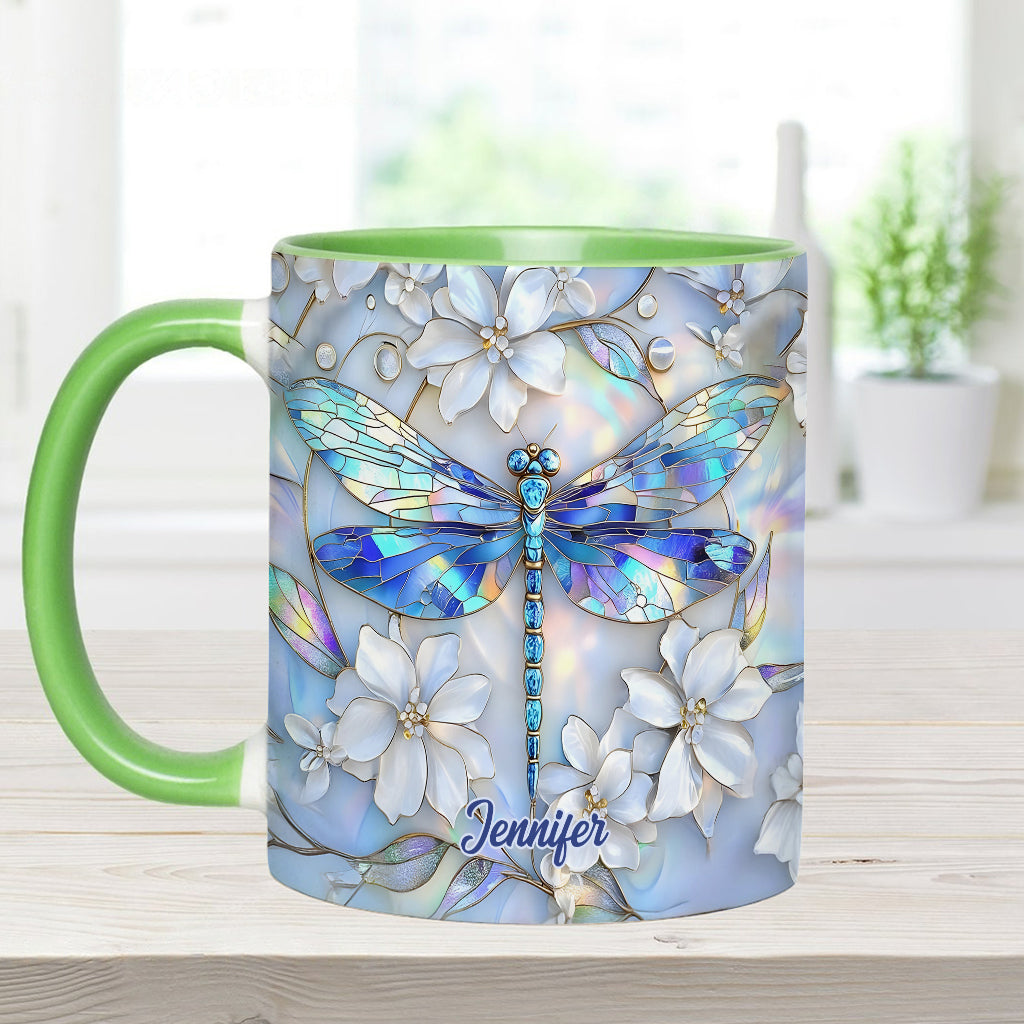 Vintage Dragonfly - Personalized Dragonfly Accent Mug