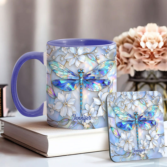 Vintage Dragonfly - Personalized Dragonfly Accent Mug