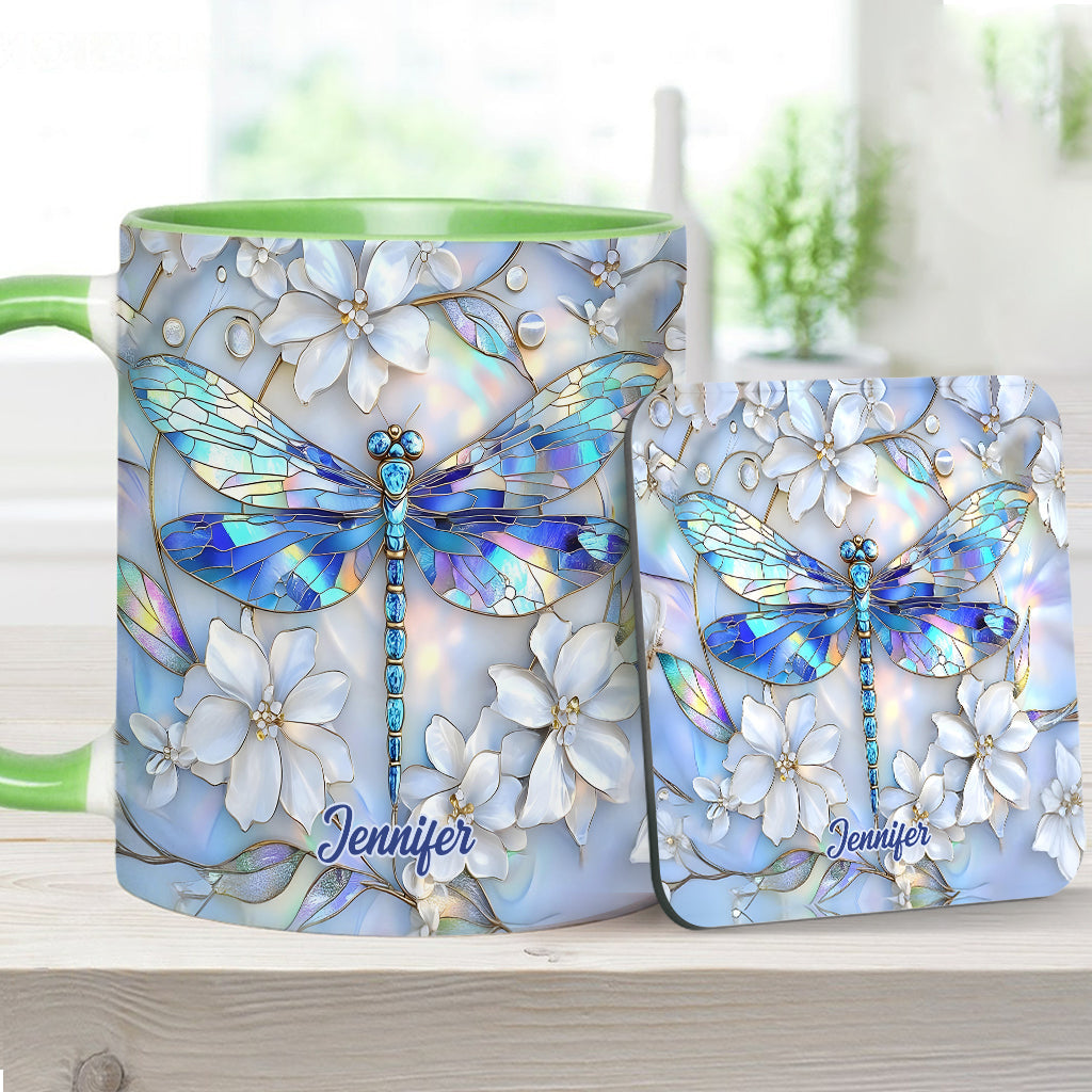 Vintage Dragonfly - Personalized Dragonfly Accent Mug