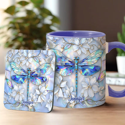 Vintage Dragonfly - Personalized Dragonfly Accent Mug