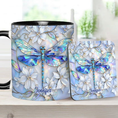 Vintage Dragonfly - Personalized Dragonfly Accent Mug