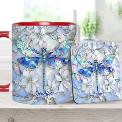 Vintage Dragonfly - Personalized Dragonfly Accent Mug