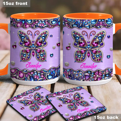 Sparkle Butterfly - Personalized Butterfly Accent Mug