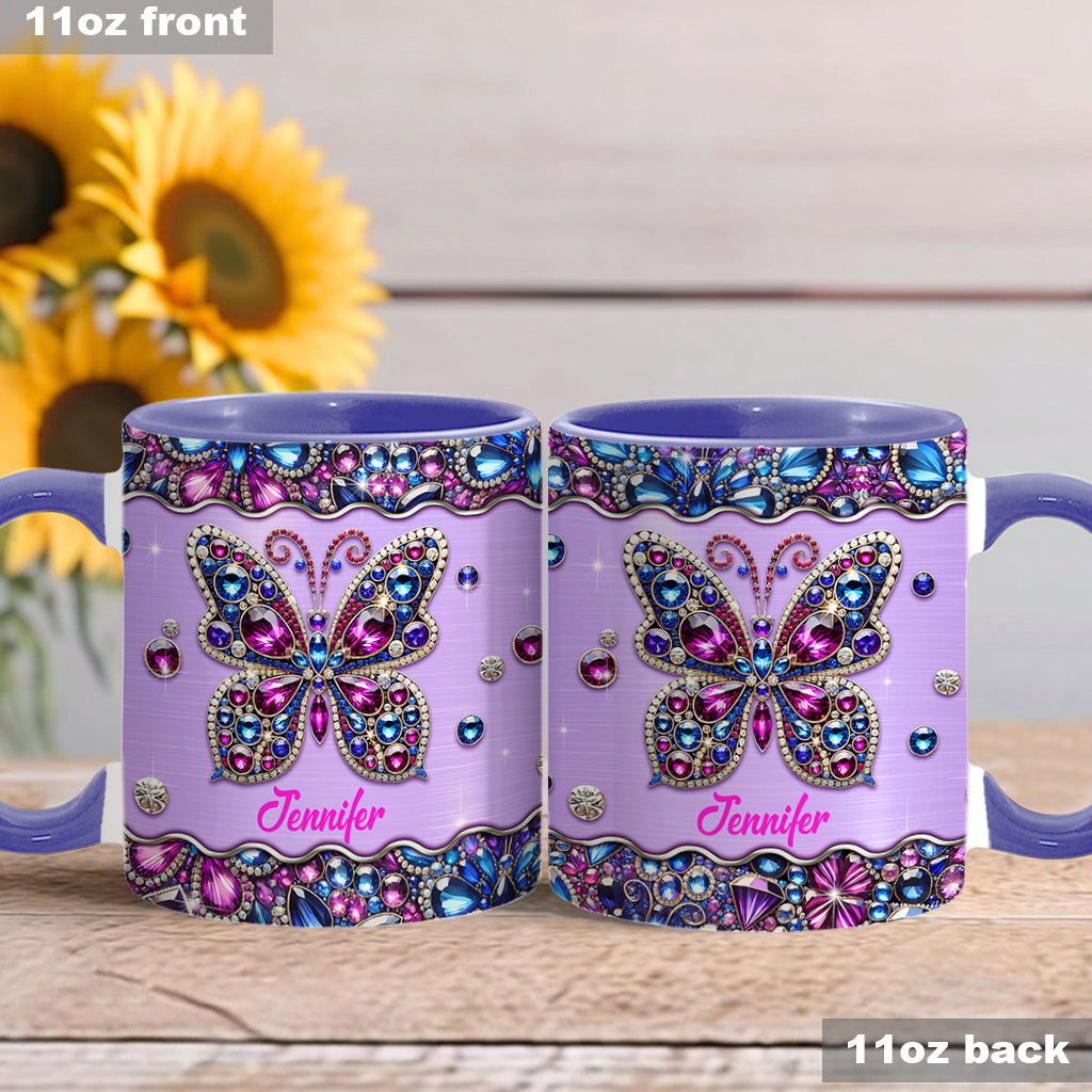 Sparkle Butterfly - Personalized Butterfly Accent Mug