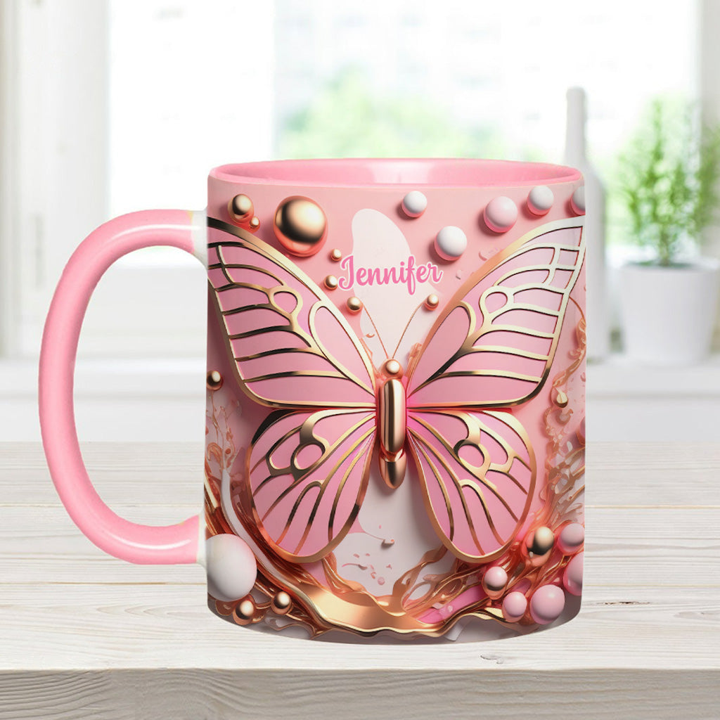 Love Butterflies - Personalized Butterfly Accent Mug